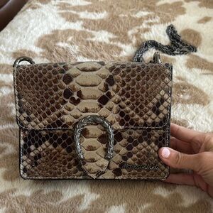 Marina Galanti Brown Snakeskin Crossbody Bag with Textured Design